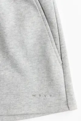 Short de sport molletonné Regular Fit - Gris clair chiné — photo 5
