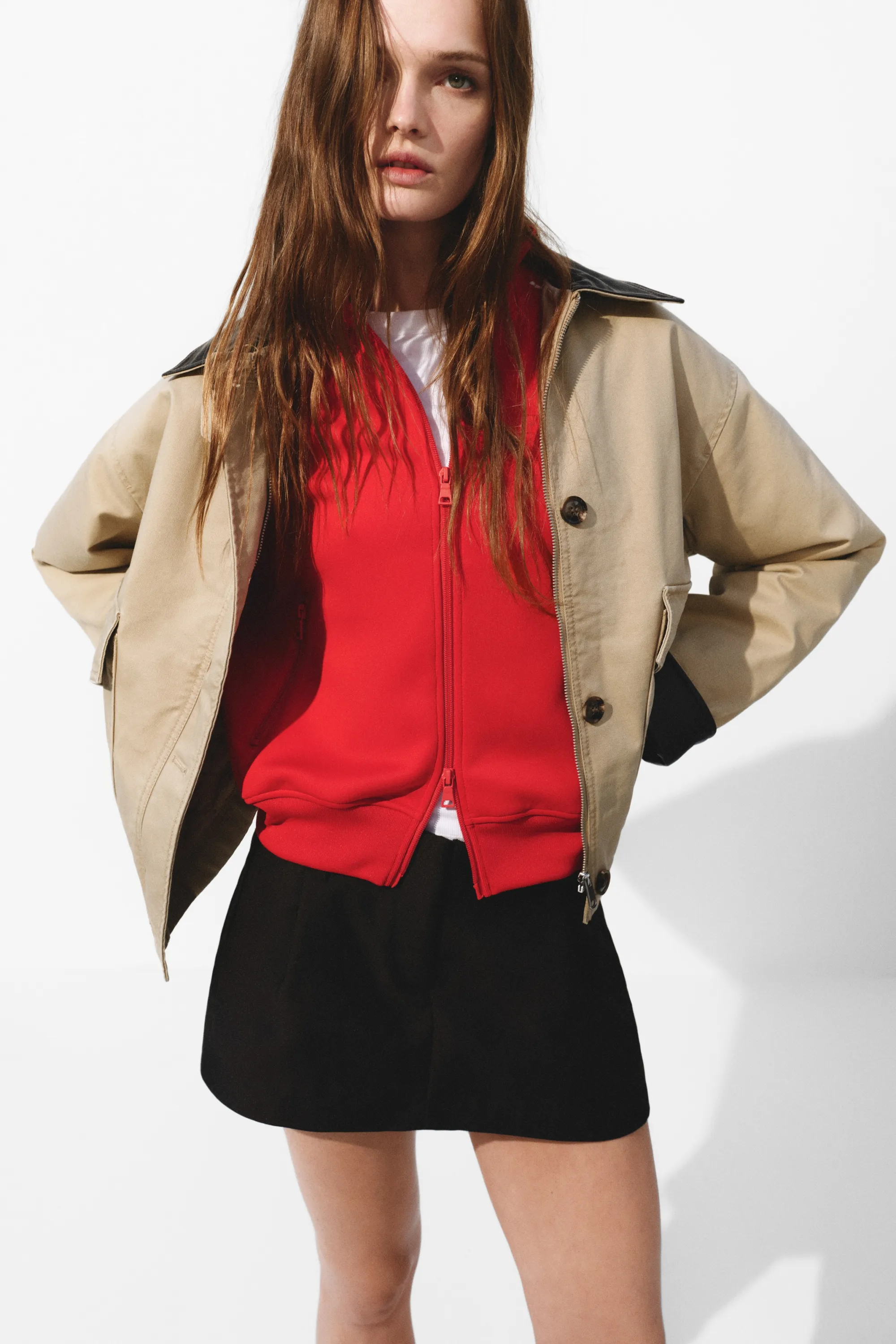 Veste matelassée en toile - Beige