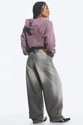 Jean baggy ample taille mi-haute unisexe Astro - Complex Grey – Gris moyen — photo 2