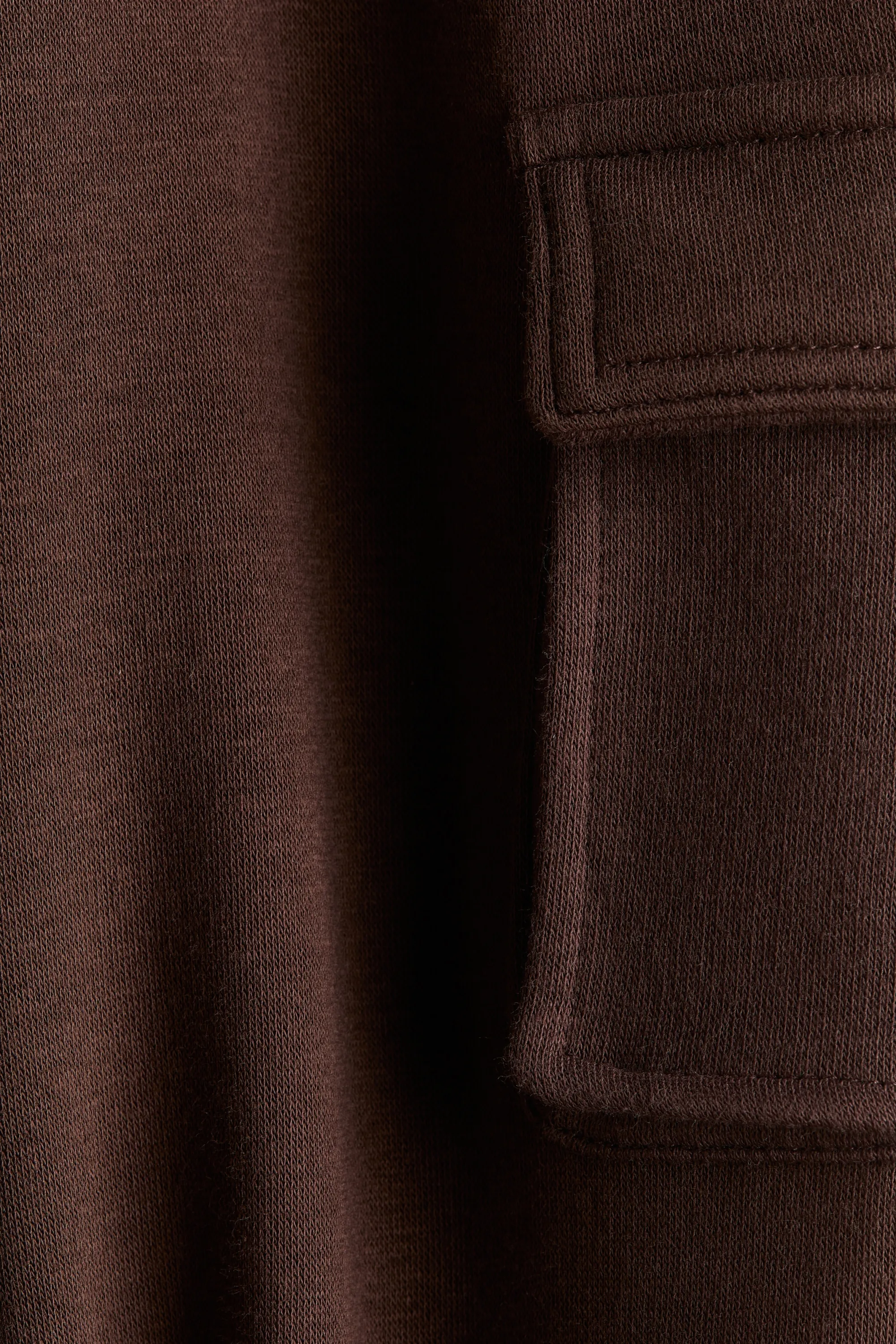 Pantalon jogger cargo à l'intérieur brossé - Marron foncé