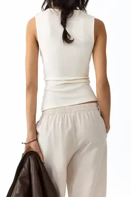 Pantalon en lin mélangé - Beige clair — photo 2