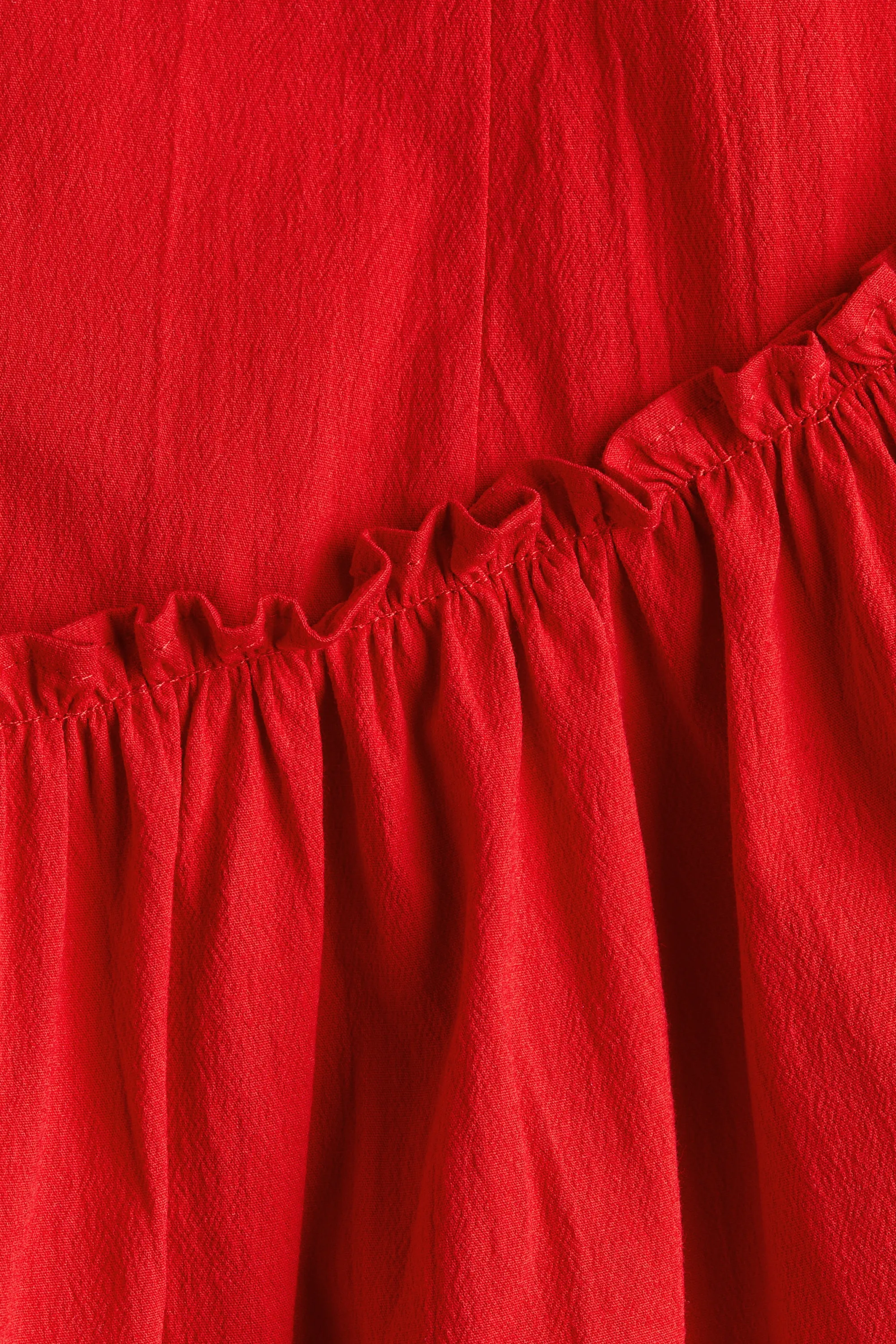 Flared-skirt crêpe dress - Rouge vif