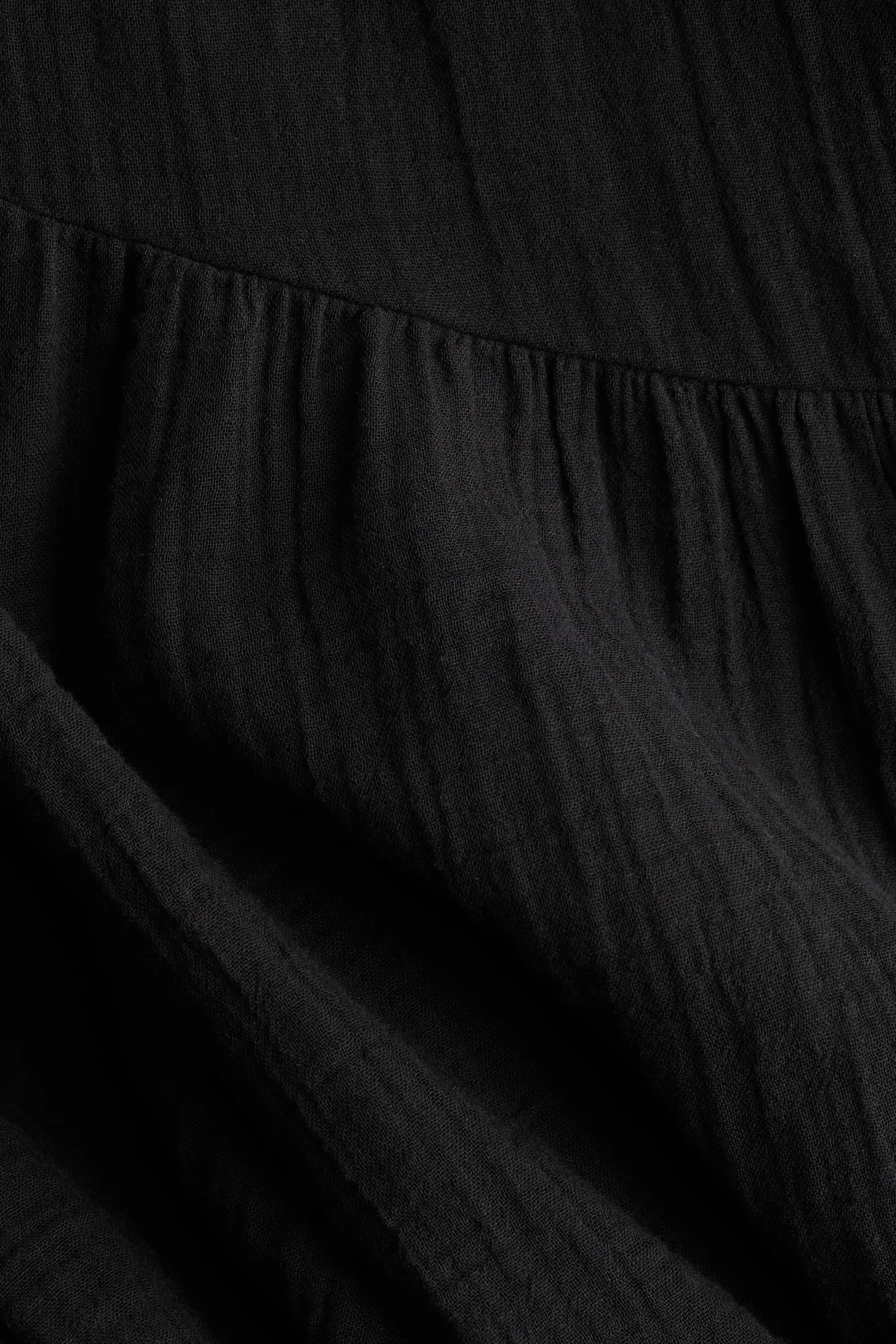 Robe portefeuille en mousseline - Noir