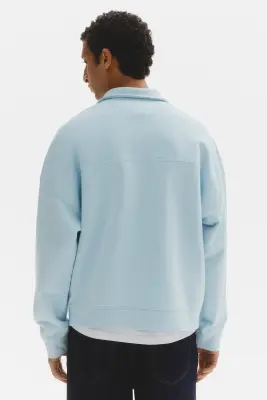 Sweat de rugby Oversized Fit - Bleu clair/Soho NYC — photo 3