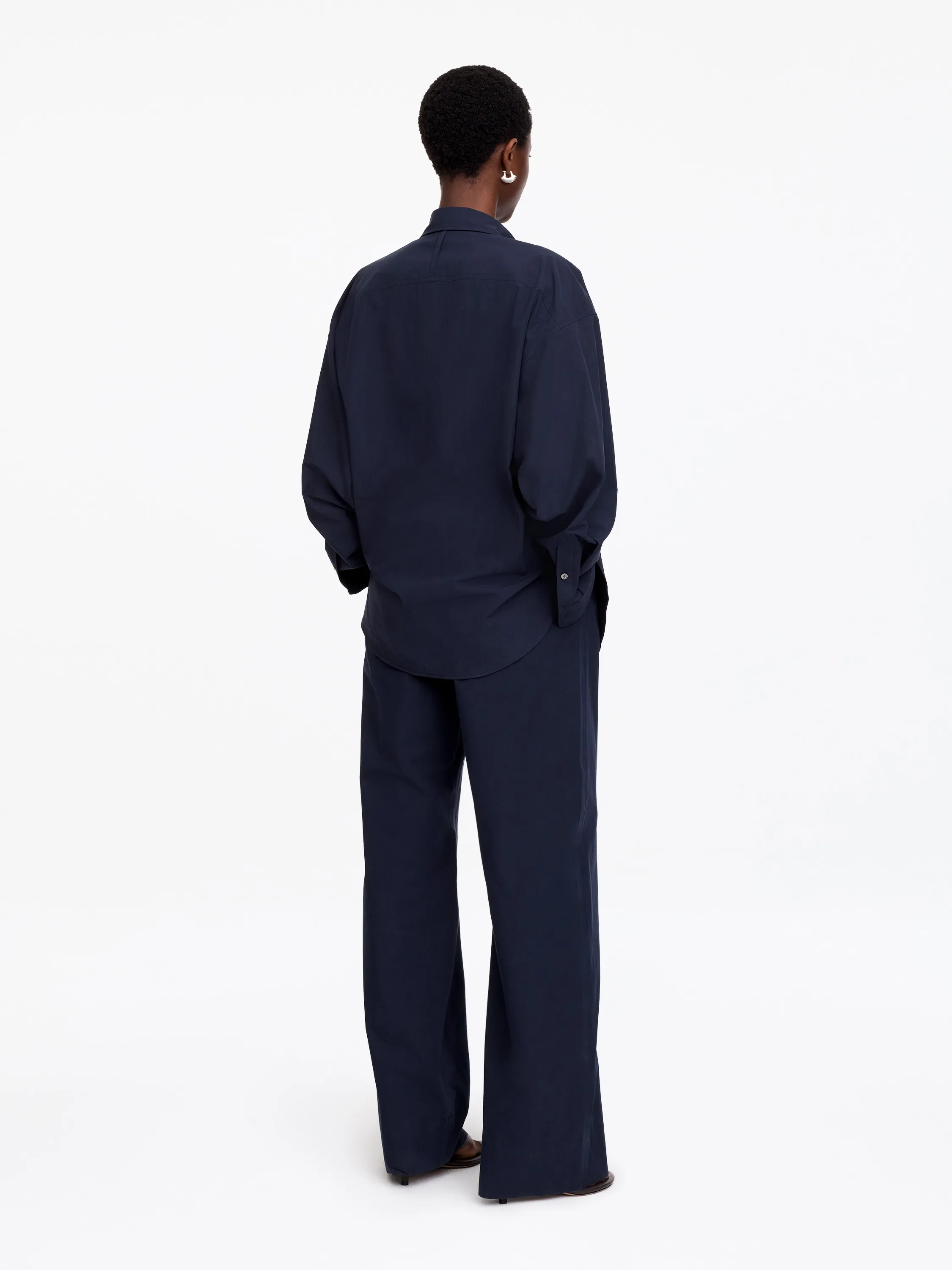 Chemise utilitaire en coton - Bleu foncé