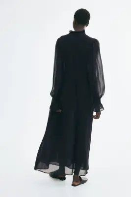 Robe en viscose avec appliqués - Noir — photo 4