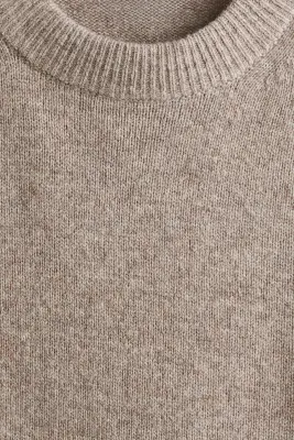 Pull Regular Fit en laine - Taupe — photo 5