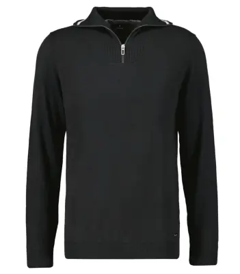 RAGMAN PULL COL ZIP COTON CASHMERE GRANDE LONGUEUR Noir — photo 2