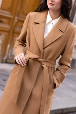 Giselle Wrap Coat - Beige — photo 5