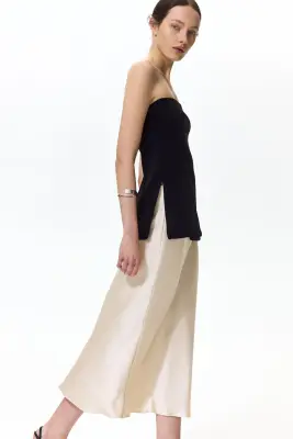 Jupe midi - Beige clair — photo 3
