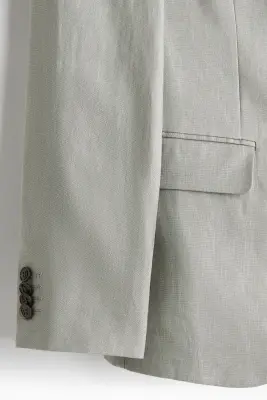 Veste Slim Fit en lin - Vert sauge — photo 2