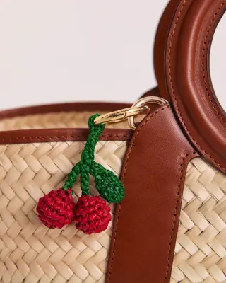 Porte-clés cerise raphia — photo 2