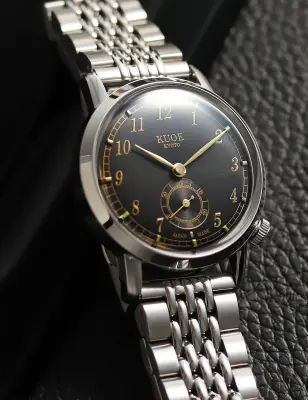 KUOE OLD SMITH 90-007 AUTOMATIQUE SILVER BLACK SILVER STAINLESS STEEL BRACELET — photo 3