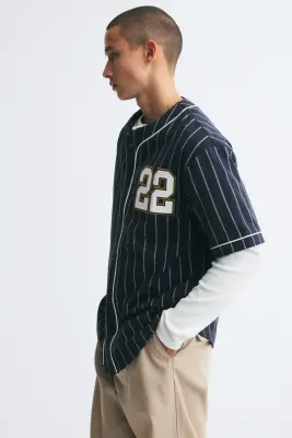Chemise de baseball Regular Fit - Bleu marine/22 — photo 4