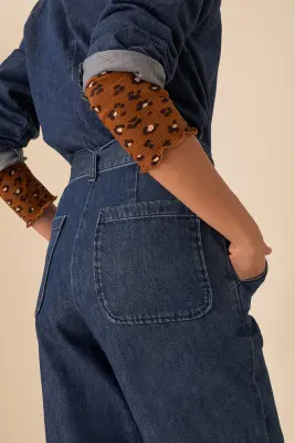 combi pantalon loustik denim bleu stone — photo 4