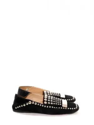 Chaussures plates loafers en suede noir et studs argent Prix boutique 550€ Taille 38 — photo 1