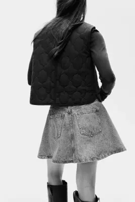 Veste sans manches matelassée - Marron foncé — photo 3
