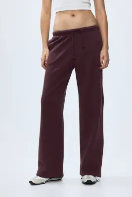 Pantalon jogger ample - Rouge prune — photo 1