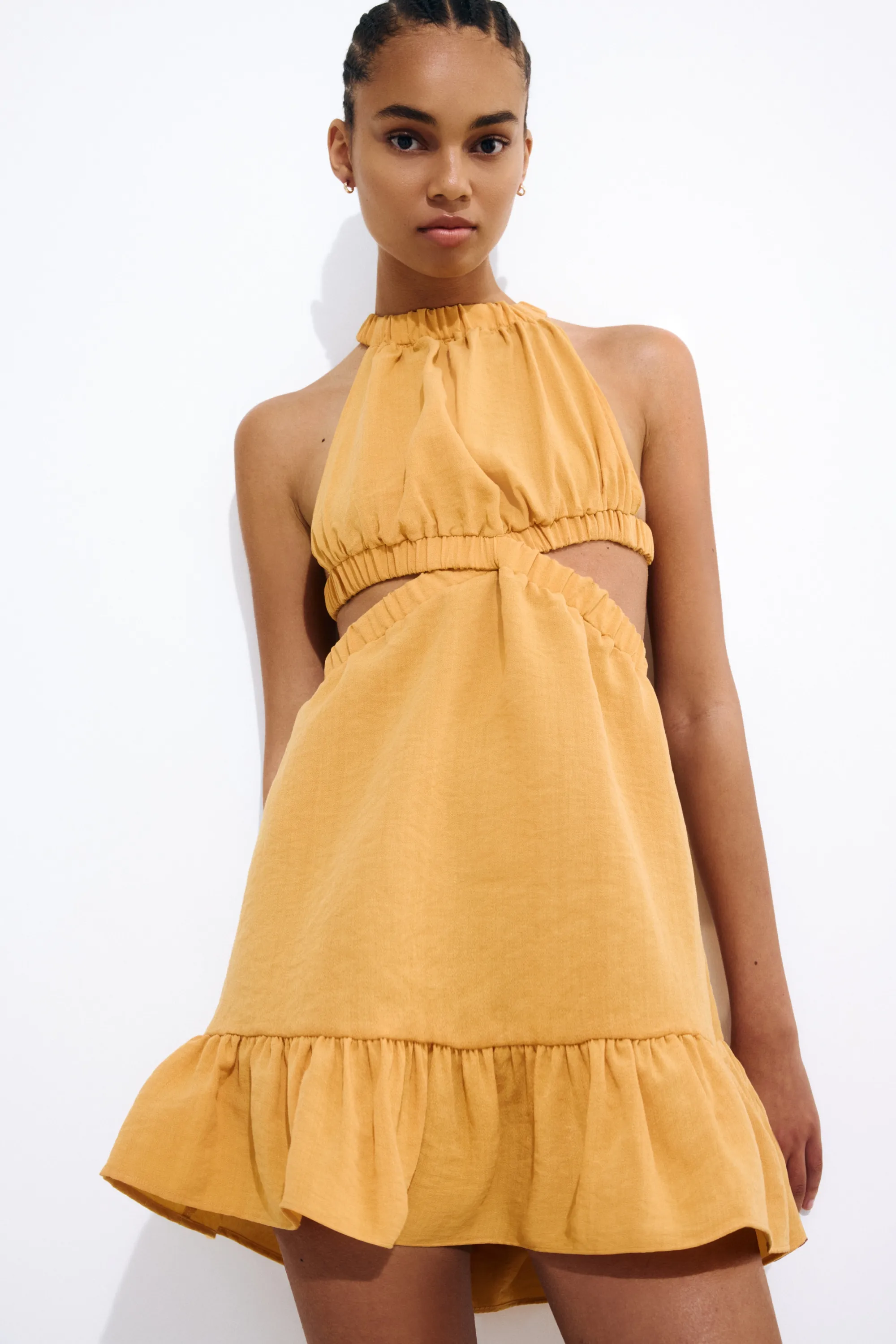 Robe découpée avec dos ouvert - Orange