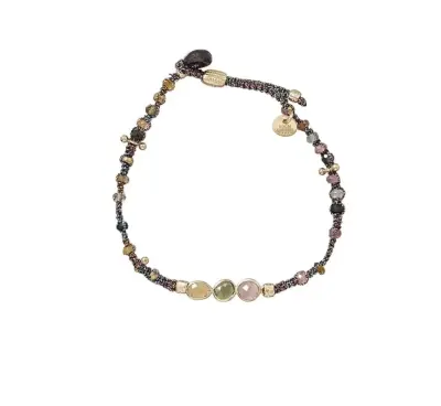 Nouveau ! ROOM SERVICE JEWELRY Bracelet Kasha Macramé Tourmaline -30% — photo 3