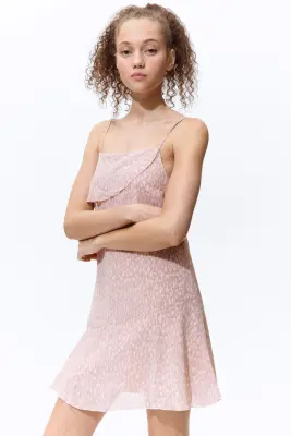 Robe à bretelles fines avec rubans à nouer - Rose ancien/motif — photo 1