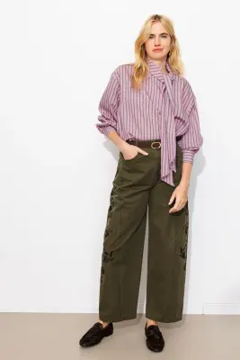 Chemise rayée à noeud Femme — photo 5