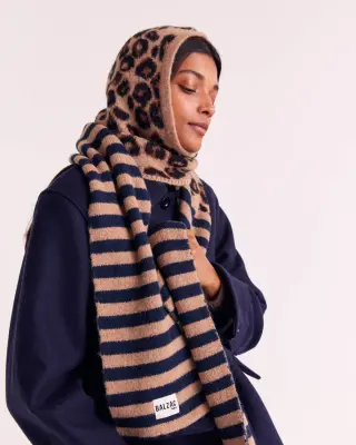 Cagoule Gigi rayure bleu et léopard — photo 3