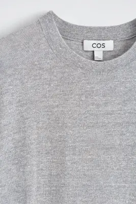 T-SHIRT EN MAILLE DE LIN - GRIS CHINÉ — photo 5