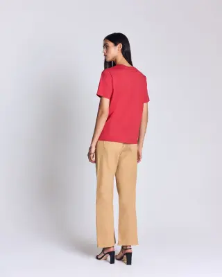 Tee-shirt Bree brodé terracotta — photo 4
