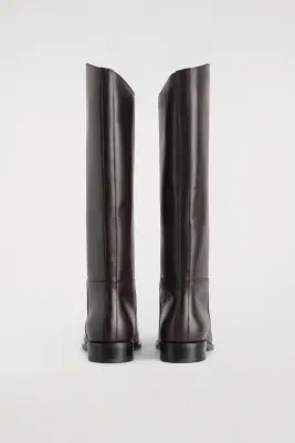 BOTTES CAVALIÈRES EN CUIR - ACAJOU — photo 2