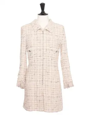Combi-short en tweed à carreaux rose beige et gris Prix boutique 4500€ Taille XS — photo 1