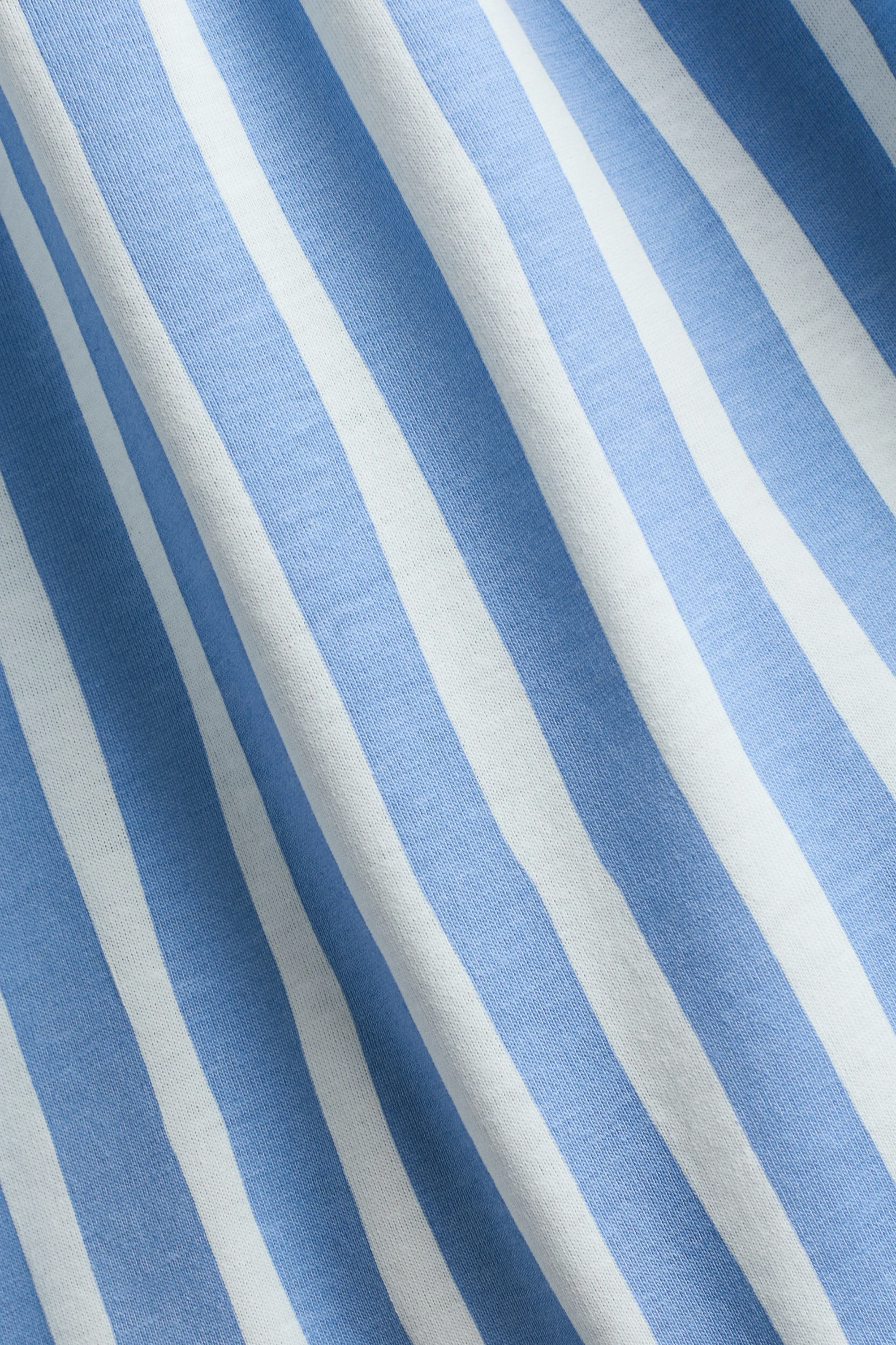 Robe imprimée en coton - Bleu clair/rayé