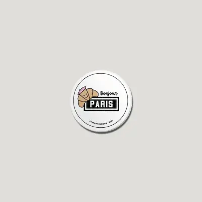 BADGE 32 MM - DESIGN INSPIRÉ DU MÉTRO PARISIEN - BONJOUR PARIS
