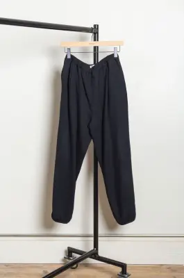 Still By Hand – Cashmere mixed easy pants PT04263OS – BLACK — photo 3