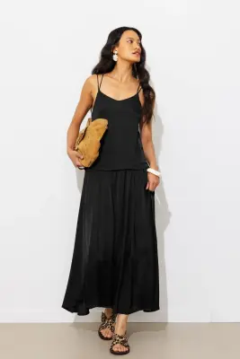 Robe midi en satin Femme — photo 2