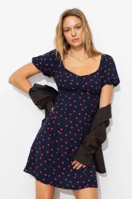 Robe courte à pois Femme — photo 3