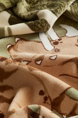 Lot de 2 essuie-mains avec motifs imprimés - Beige/dinosaures — photo 2