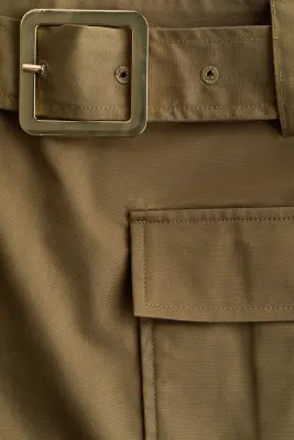 Jupe utility wear avec ceinture - Vert kaki — photo 3