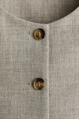 Long gilet sans manches - Beige — photo 4