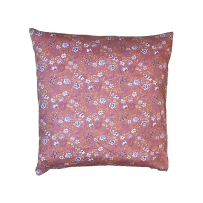 Housse de coussin fleurie rose — photo 1
