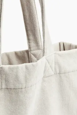 Sac de plage en coton éponge - Taupe — photo 2