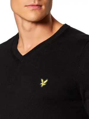 LYLE & SCOTT PULL COL V Noir — photo 5