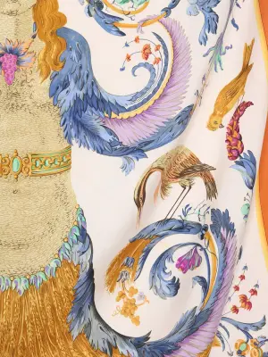 Foulard par FR FACONNET dieu CERES bleu orange rose violet orange Prix boutique 530€ Taille 90 x 90 — photo 4