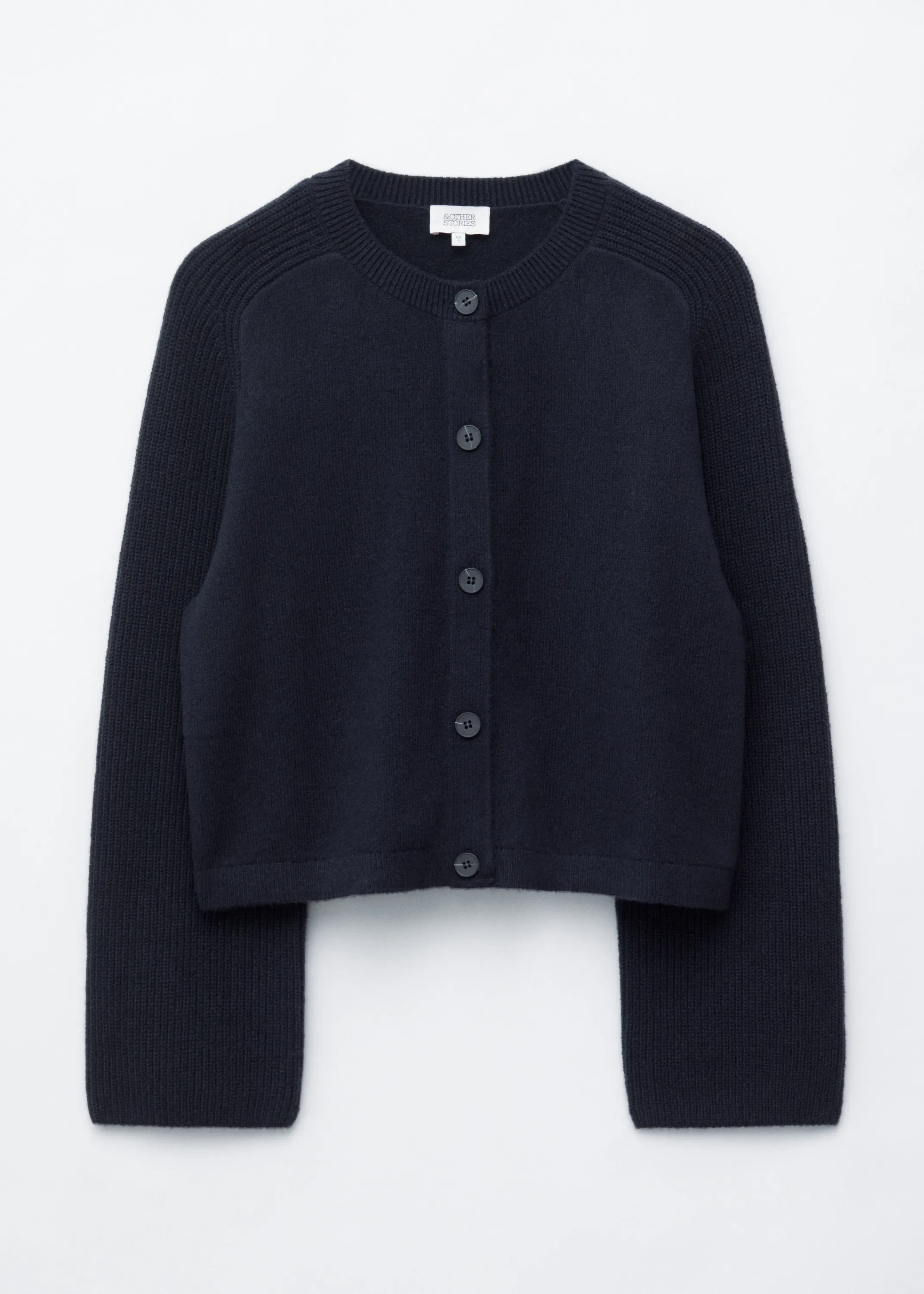 Cardigan décontracté en laine et coton - Bleu foncé
