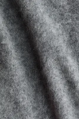 Pull en laine avec encolure en V - Gris foncé — photo 4