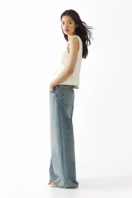 Barrel High Waist Jeans - Bleu denim clair — photo 3