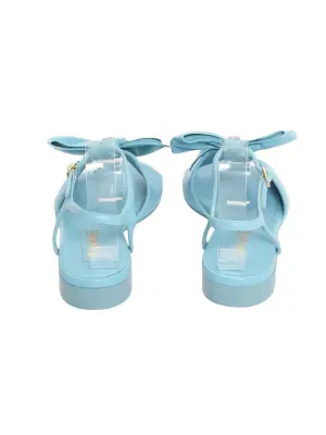 Sandales plates en cuir bleu clair à noeud Prix boutique 1300€ Taille 38 — photo 5