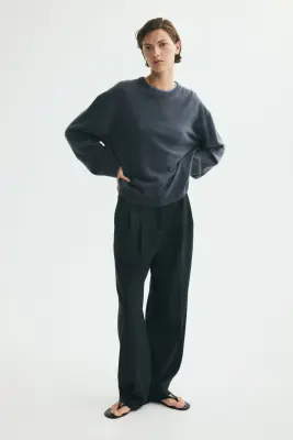 Pull en maille fine de laine cachemire - Gris foncé — photo 2