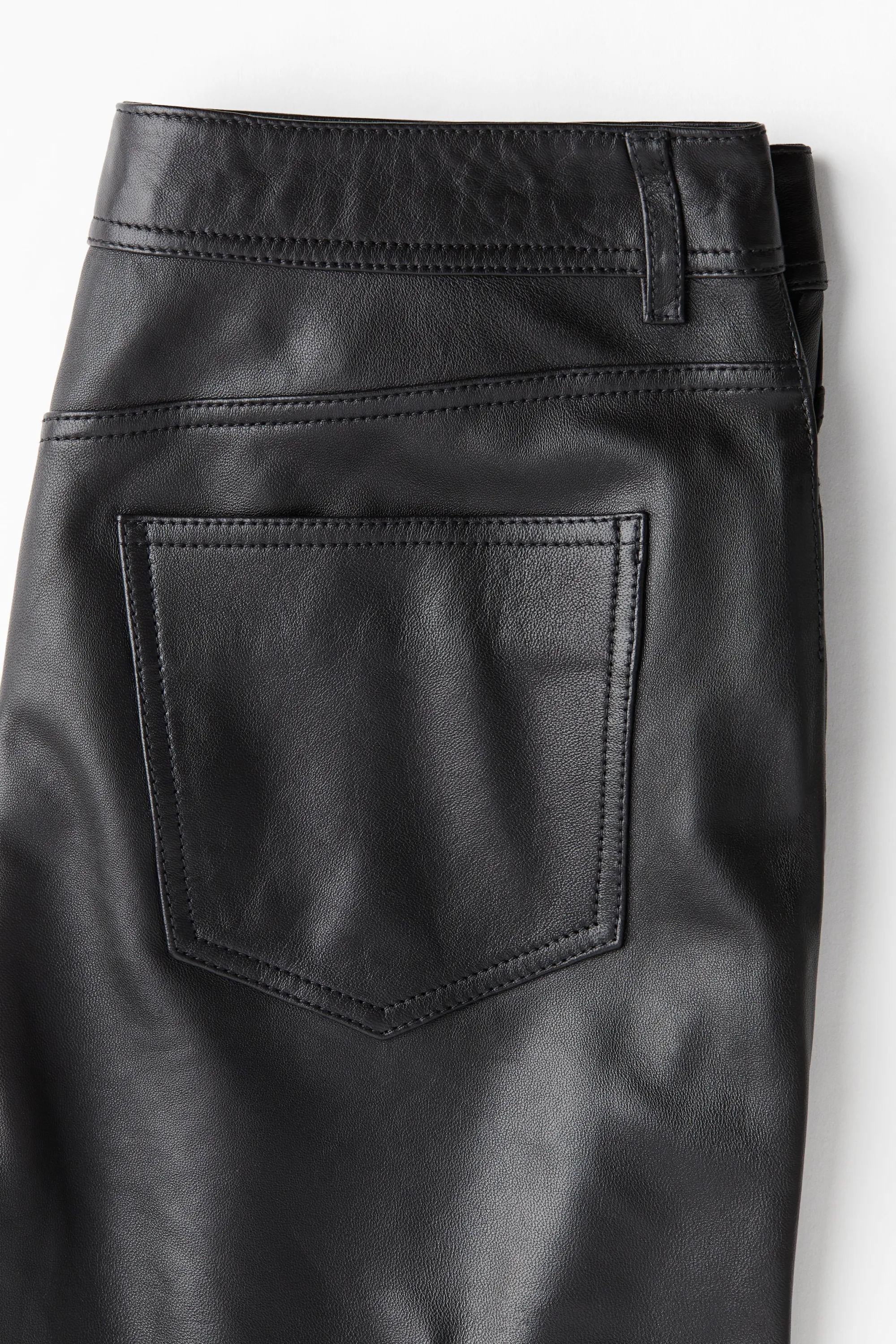 Pantalon 7/8 en cuir - Noir