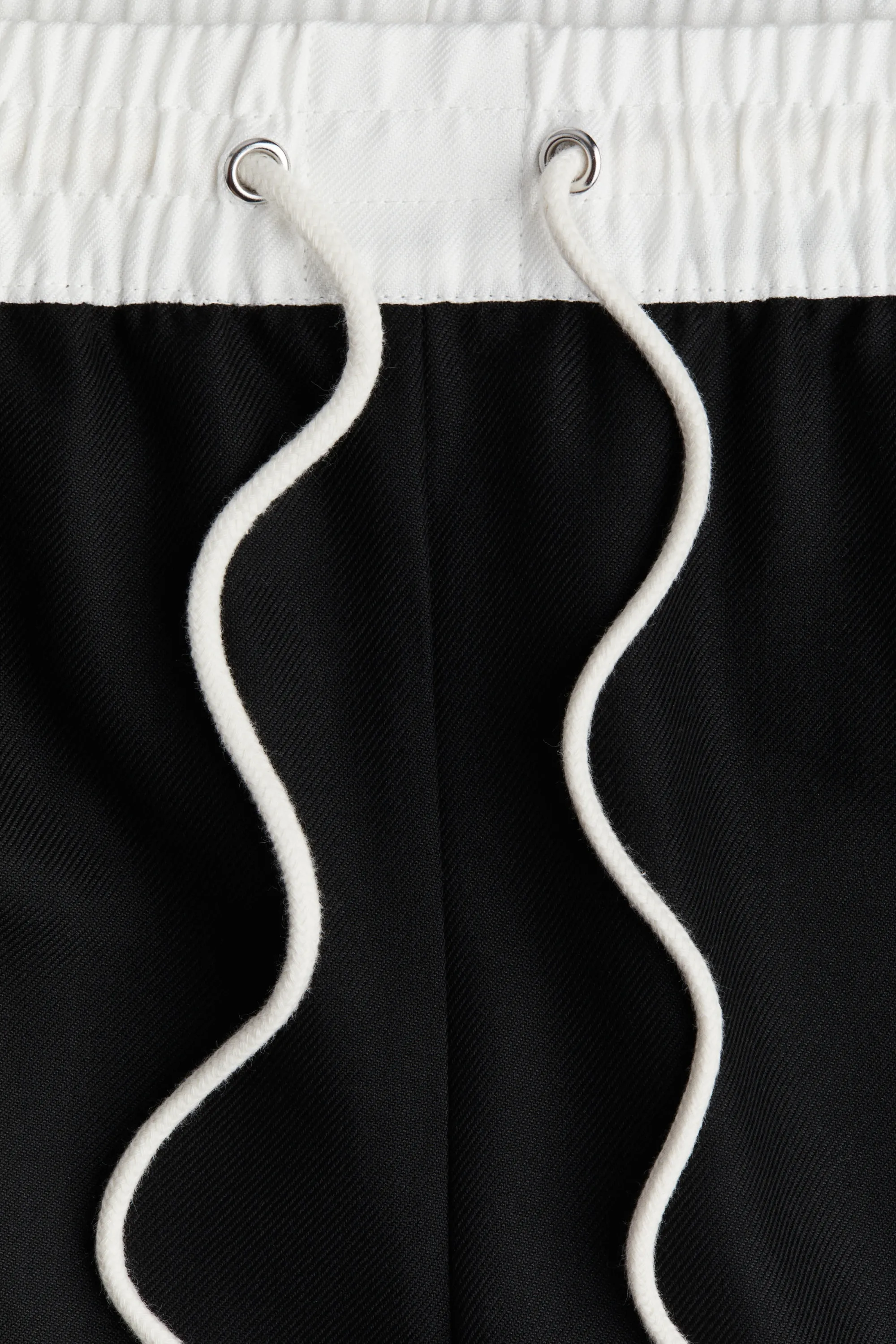 Pantalon large avec cordon de serrage - Noir